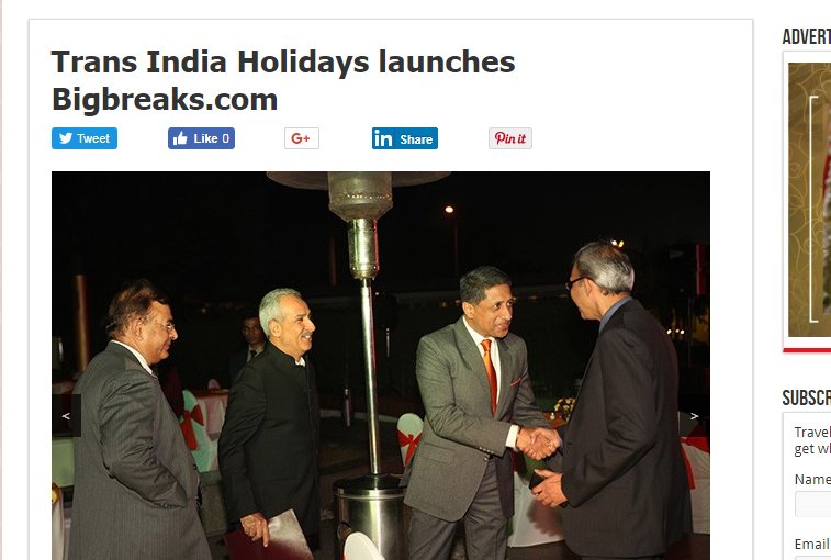 Big Breaks Coverage in Travel Mail