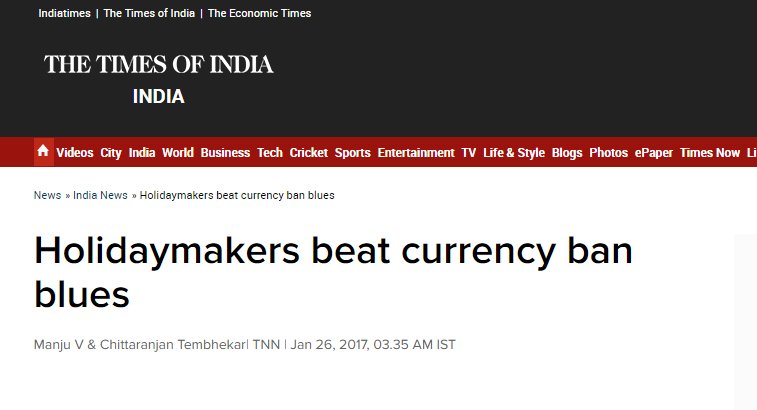 Big Breaks Coverage in Times of India