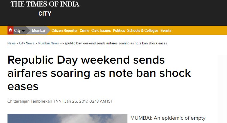 Big Breaks Coverage in Times of India