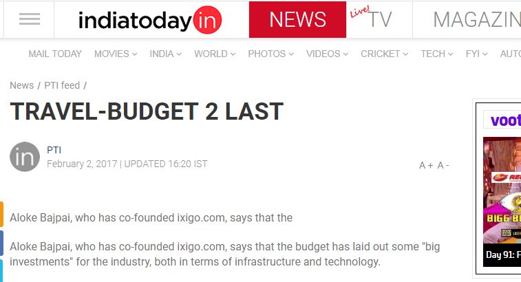 Big Breaks Coverage in India Today