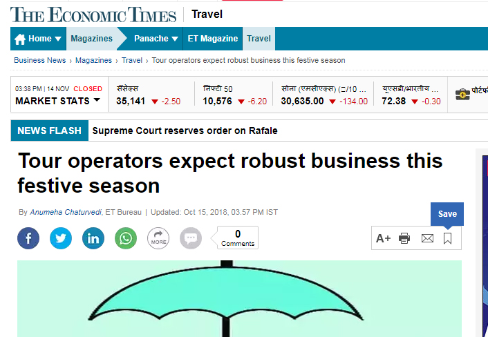 Big Breaks Coverage in Economic Times