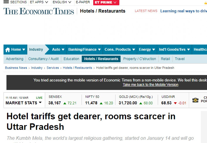 Big Breaks Coverage in The Economic Times 