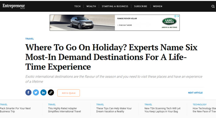 Big Breaks Coverage in entrepreneur