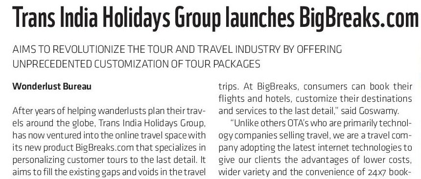 Big Breaks print coverage in Wonderlust