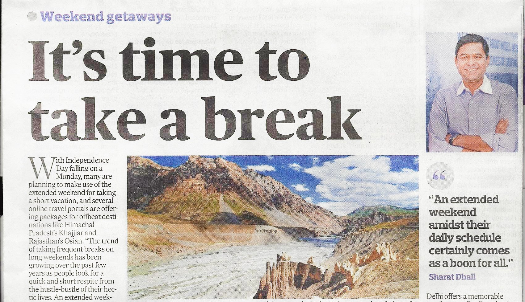 Big Breaks print coverage in Deccan Herald