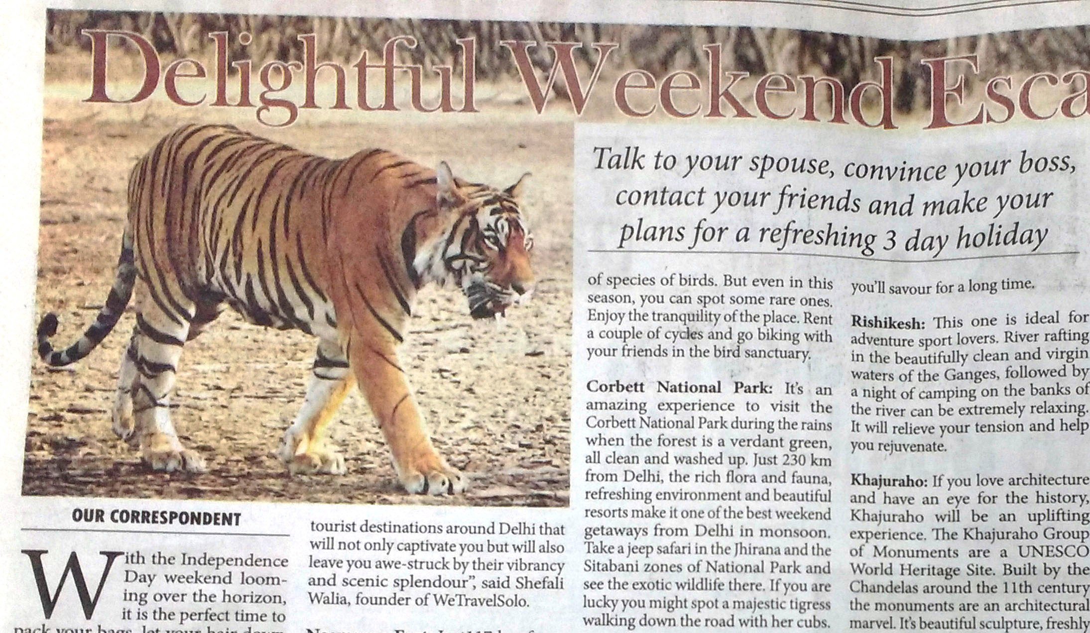 Big Breaks print coverage in Millennium Post