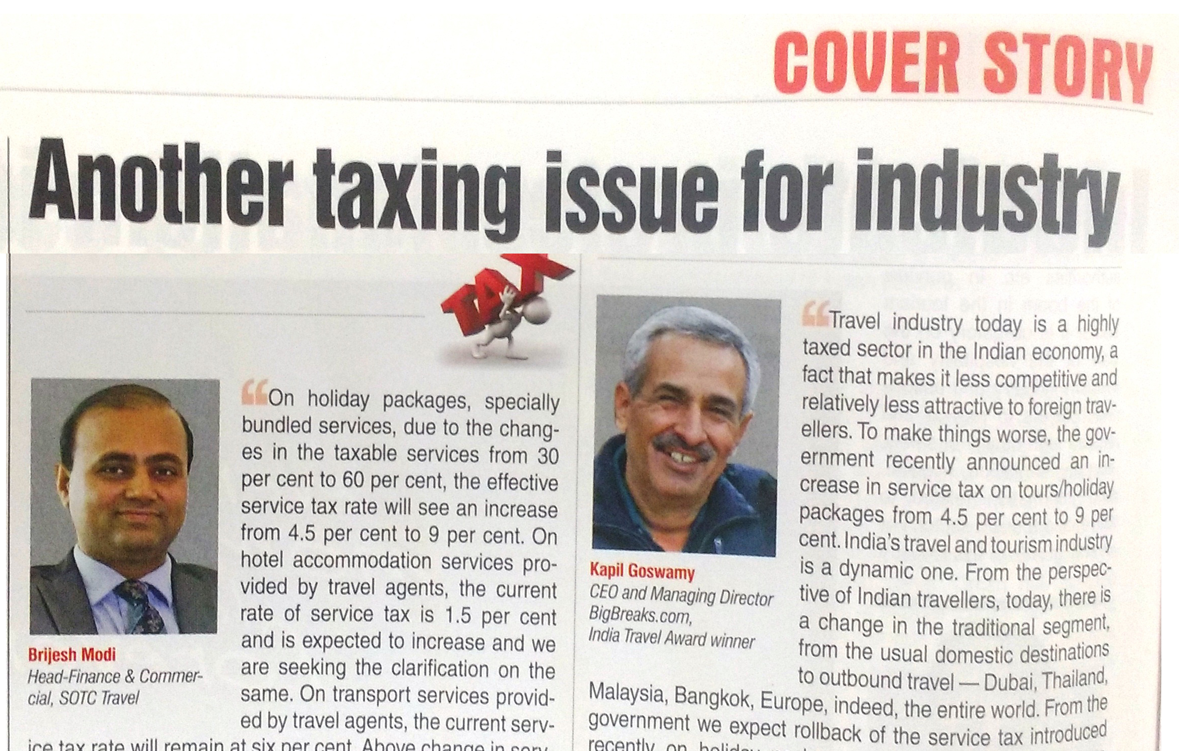 Big Breaks print coverage in Trav Talk