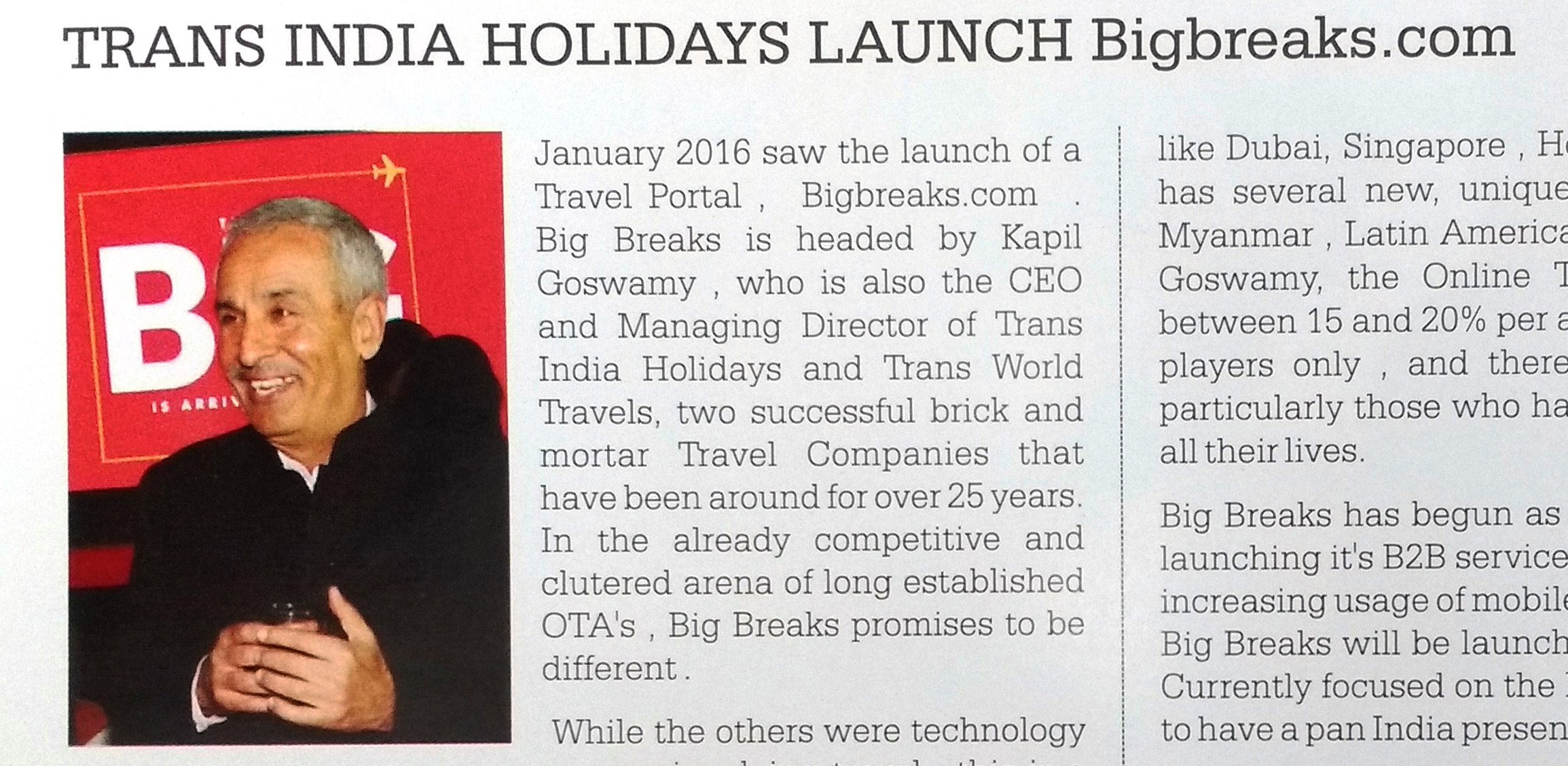 Big Breaks print coverage