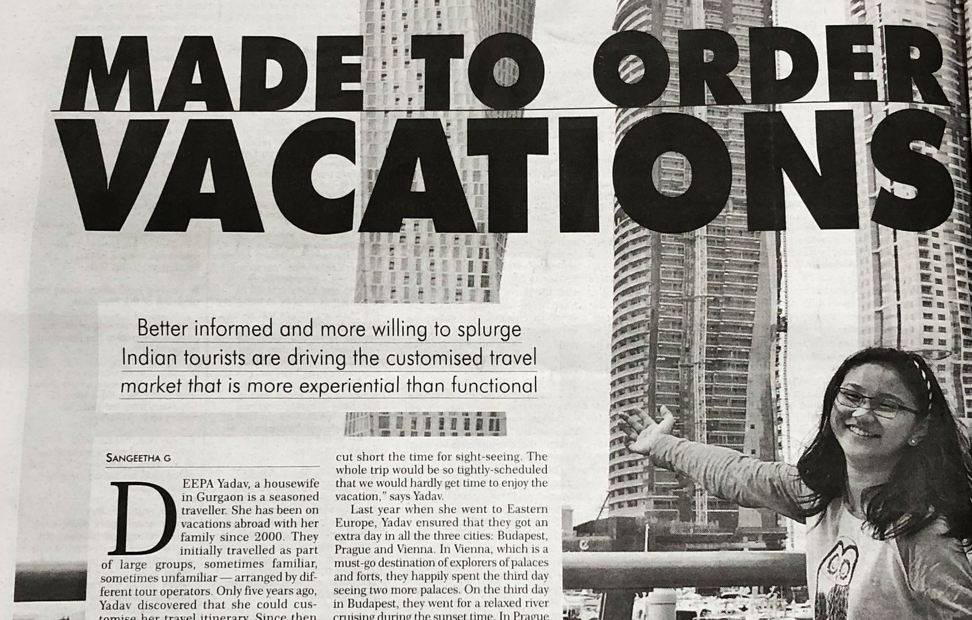 Big Breaks print coverage in Financial Chronicle