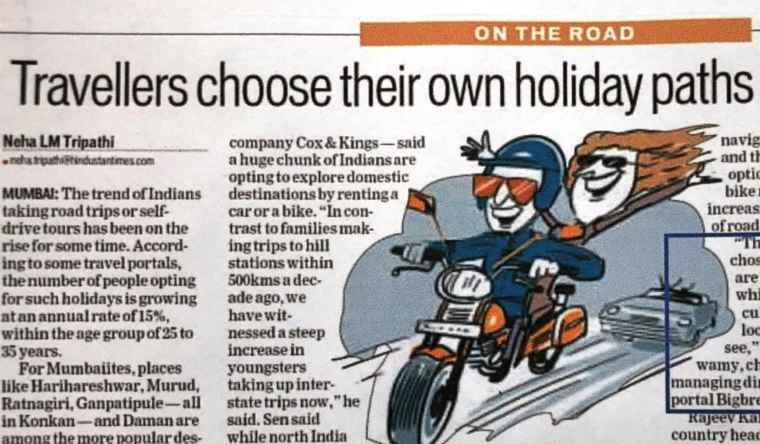 Big Breaks print coverage in Times of India